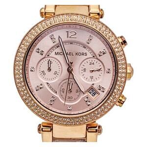 Michael Kors Parker MK5896 Blush Dial Lady's Watch Rose Gold Color Wristwatch